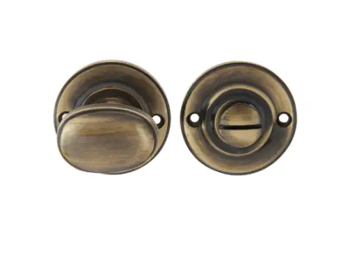 Click Here To Enlarge This Photo Of JV2680AB Frelan Hardware Jedo Oval Ringed Turn & Release 40mm Antique Brass