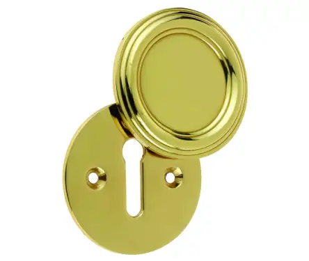 Click Here To Enlarge This Photo Of JV605PB Frelan Hardware Jedo Parisian Covered Escutcheon 42mm Polished Brass