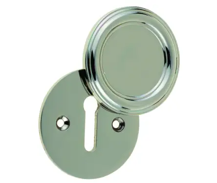 Click Here To Enlarge This Photo Of JV605PN Frelan Hardware Jedo Parisian Covered Escutcheon 42mm Polished Nickel