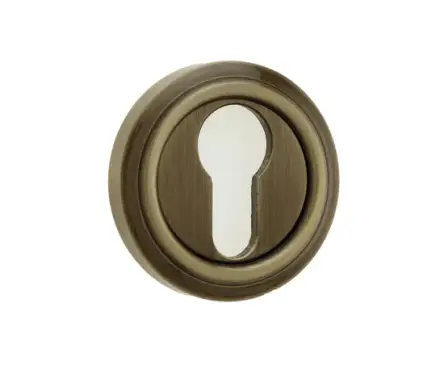 Click Here To Enlarge This Photo Of JV604EAB Frelan Hardware Jedo Parisian Euro Profile Escutcheon 53mm Antique Brass