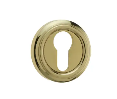 Click Here To Enlarge This Photo Of JV604EPB Frelan Hardware Jedo Parisian Euro Profile Escutcheon 53mm Polished Brass