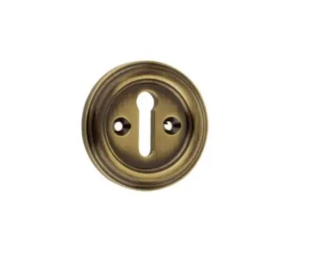 Click Here To Enlarge This Photo Of JV604AB Frelan Hardware Jedo Parisian Standard Keyway Escutcheon 42mm Antique Brass