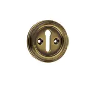 JV604AB Frelan Hardware Jedo Parisian Standard Keyway Escutcheon 42mm Antique Brass
