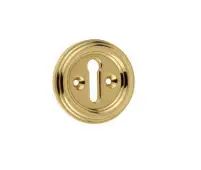 JV604PB Frelan Hardware Jedo Parisian Standard Keyway Escutcheon 42mm Polished Brass