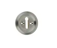 JV604SN Frelan Hardware Jedo Parisian Standard Keyway Escutcheon 42mm Satin Nickel
