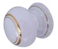JC25 Frelan Hardware Jedo Porcelain Cupboard Knob 33mm Goldline White