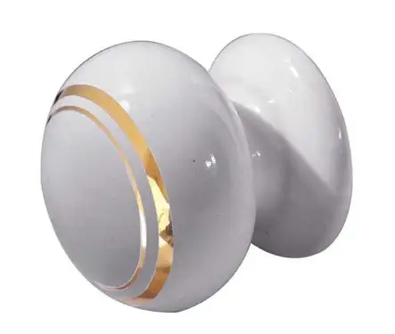 Click Here To Enlarge This Photo Of JC24 Frelan Hardware Jedo Porcelain Cupboard Knob 38mm Goldline White