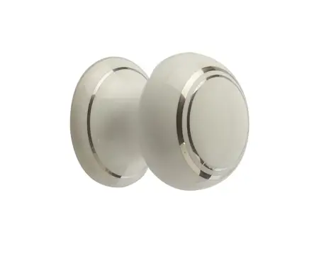 Click Here To Enlarge This Photo Of JC34 Frelan Hardware Jedo Porcelain Cupboard Knob 33mm White Silverline