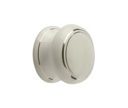 Click Here To Enlarge This Photo Of JC35 Frelan Hardware Jedo Porcelain Cupboard Knob 38mm White Silverline