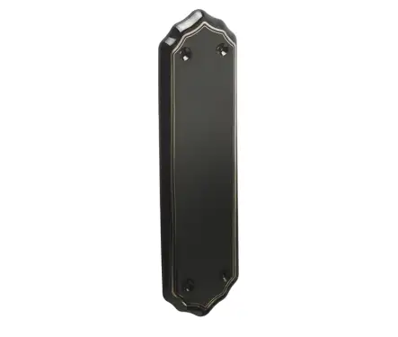 Click Here To Enlarge This Photo Of JC71 Frelan Hardware Jedo Porcelain Finger Plate 280mm Goldline Black