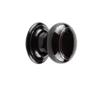 JC73 Frelan Hardware Jedo Porcelain Mortice Door Knobs Black Silverline