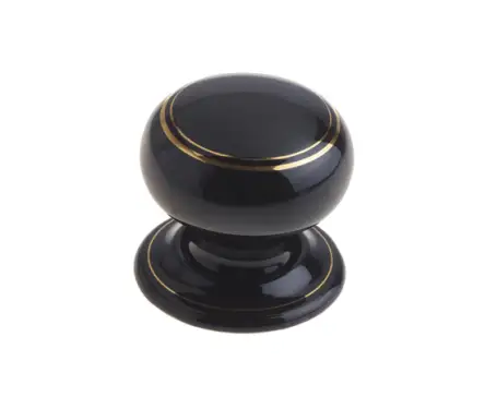 Click Here To Enlarge This Photo Of JC70 Frelan Hardware Jedo Porcelain Mortice Door Knobs Goldline Black