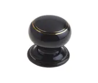 JC70 Frelan Hardware Jedo Porcelain Mortice Door Knobs Goldline Black