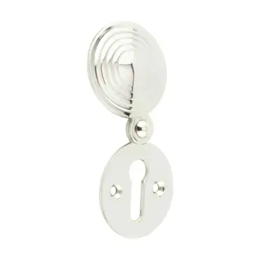 Click Here To Enlarge This Photo Of JR9PN Frelan Hardware Jedo Reeded Covered Escutcheon Polished Nickel