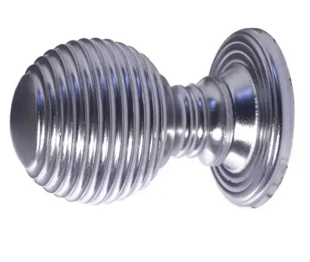 Click Here To Enlarge This Photo Of JR23ASC Frelan Hardware Jedo Reeded Cupboard Door Knobs 22mm Satin Chrome