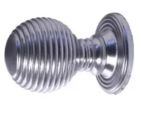 JR23SC Frelan Hardware Jedo Reeded Cupboard Door Knobs 28mm Satin Chrome