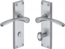 V4142-SC Heritage Brass Door Handle For Bathroom Sophia Design Satin Chrome Finish