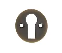 JV41AB Frelan Hardware Jedo Round Open Escutcheon Standard Keyway 32mm Antique Brass
