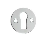 JV41PC Frelan Hardware Jedo Round Open Escutcheon Standard Keyway 32mm Polished Chrome
