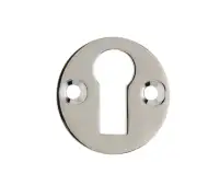 JV41PN Frelan Hardware Jedo Round Open Escutcheon Standard Keyway 32mm Polished Nickel