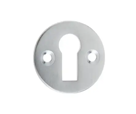 Click Here To Enlarge This Photo Of JV41SC Frelan Hardware Jedo Round Open Escutcheon Standard Keyway 32mm Satin Chrome