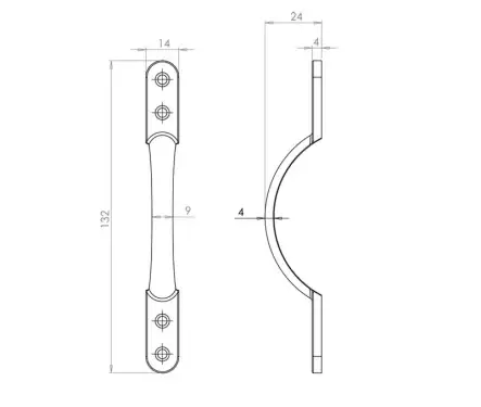 Click Here To Enlarge This Photo Of JV194BPC Frelan Hardware Jedo Sash Handle 125mm Polished Chrome