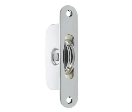 Click Here To Enlarge This Photo Of J996PC Frelan Hardware Jedo Sash Pulley with Radius Plate 117mm x 35mm Polished Chrome