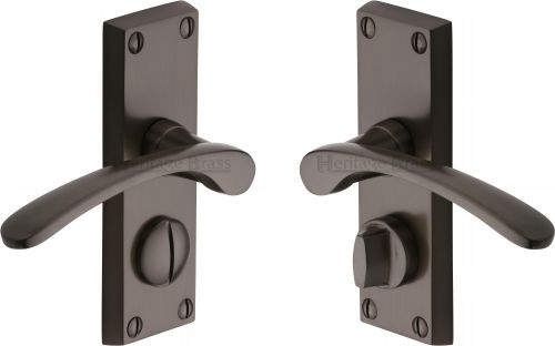 Click Here To Enlarge This Photo Of V4144-MB Heritage Brass Door Handle For Privacy Set Sophia Short Design Matt Bronze Finish