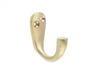JV61SB Frelan Hardware Jedo Single Robe Hook 44mm Satin Brass