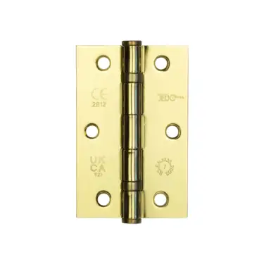 Click Here To Enlarge This Photo Of J8501EB Frelan Hardware Jedo Steel Ball Bearing Hinges 89mm x 58mm x 2mm Electro Brass