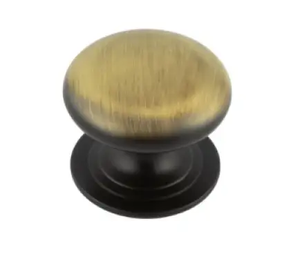 Click Here To Enlarge This Photo Of JV47BAB Frelan Hardware Jedo Traditional Cupboard Knob 32mm Antique Brass