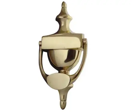 Click Here To Enlarge This Photo Of JV38BPB Frelan Hardware Jedo Urn Door Knocker 203mm Polished Brass