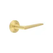 BUR10KIT236 Frelan Hardware Burlington 'Mayfair' Door Handles on Chamfered Rose Satin Brass