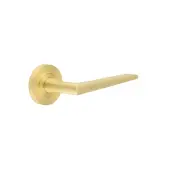 BUR10KIT235 Frelan Hardware Burlington 'Mayfair' Door Handles on Plain Rose Satin Brass