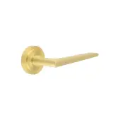 BUR10KIT237 Frelan Hardware Burlington 'Mayfair' Door Handles on Stepped Rose Satin Brass