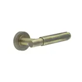 JV848AB Frelan Hardware Jedo 'Bloom' Lever Handles on Round Rose - Antique Brass