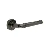 JV853BN Frelan Hardware Jedo 'Midtown' Lever Handles on Round Rose - Black Nickel
