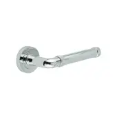 JV853PC Frelan Hardware Jedo 'Midtown' Lever Handles on Round Rose - Polished Chrome