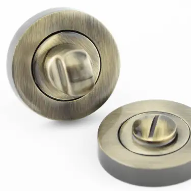 Click Here To Enlarge This Photo Of JV2666AB Frelan Hardware Jedo Designer Turn & Release on Round Rose without Indicator 50x10mm Antique Brass