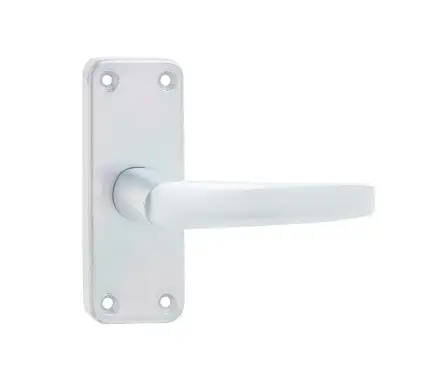 Click Here To Enlarge This Photo Of J5600 Frelan Hardware Contract Door Handle on Short Latchplate Satin Anodised Aluminium