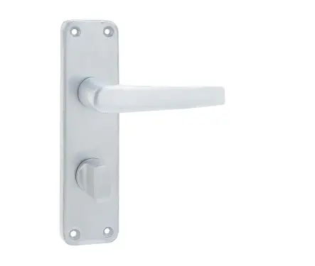Click Here To Enlarge This Photo Of J5601B Frelan Hardware Contract Door Handle on Bathroom Plate Satin Anodised Aluminium