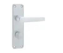 J5601B Frelan Hardware Contract Door Handle on Bathroom Plate Satin Anodised Aluminium