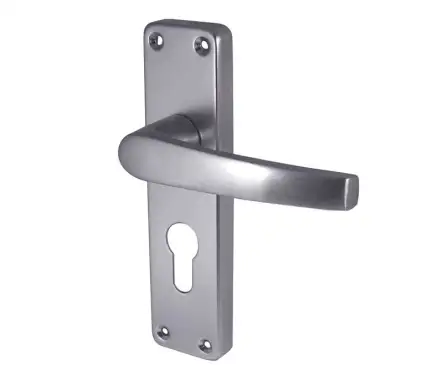Click Here To Enlarge This Photo Of J5601E Frelan Hardware Contract Door Handle on Euro Profile Lockplate Satin Anodised Aluminium