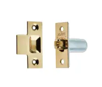 J8072PB Frelan Hardware Jedo Adjustable Rollerbolt Catch with Brass Roller 36mm Polished Brass