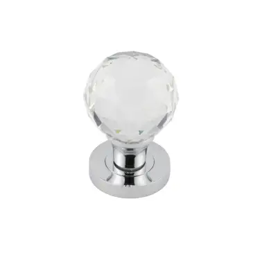 Click Here To Enlarge This Photo Of JH4255PC Frelan Hardware Kontrax Faceted Glass Mortice Knobs Polished Chrome