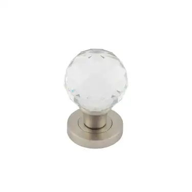 Click Here To Enlarge This Photo Of JH4255SN Frelan Hardware Kontrax Faceted Glass Mortice Knobs Satin Nickel