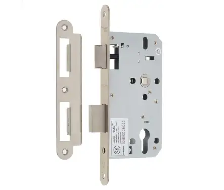 Click Here To Enlarge This Photo Of JL-DS60RSSS Frelan Hardware Jedo 72mm Din Sashlock 60mm backset Satin Stainless Steel (Radius Forend & Strike)