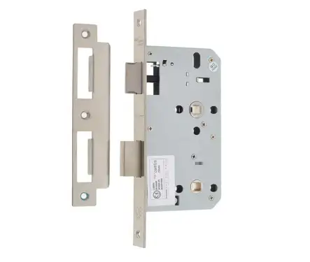 Click Here To Enlarge This Photo Of JL-DB60SSS Frelan Hardware Jedo 78mm Din Bathroom Lock 60mm backset Satin Stainless Steel (Square Forend & Strike)