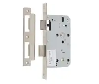 JL-DB60SSS Frelan Hardware Jedo 78mm Din Bathroom Lock 60mm backset Satin Stainless Steel (Square Forend & Strike)