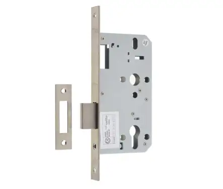 Click Here To Enlarge This Photo Of JL-DD60SSS Frelan Hardware Jedo Din Deadlock 60mm backset Satin Stainless Steel (Square Forend & Strike)